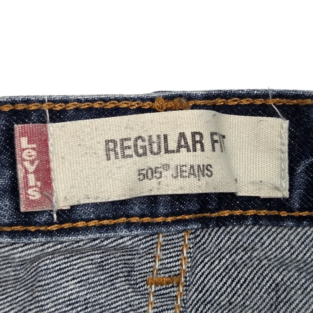 Vtg‎ Y2K Levi's 505 Sraight Leg Regular Jeans Mens 34x32 Fits 32×32 Distressed